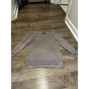 The Limited Heathered Gray Crew Neck Light Sweater